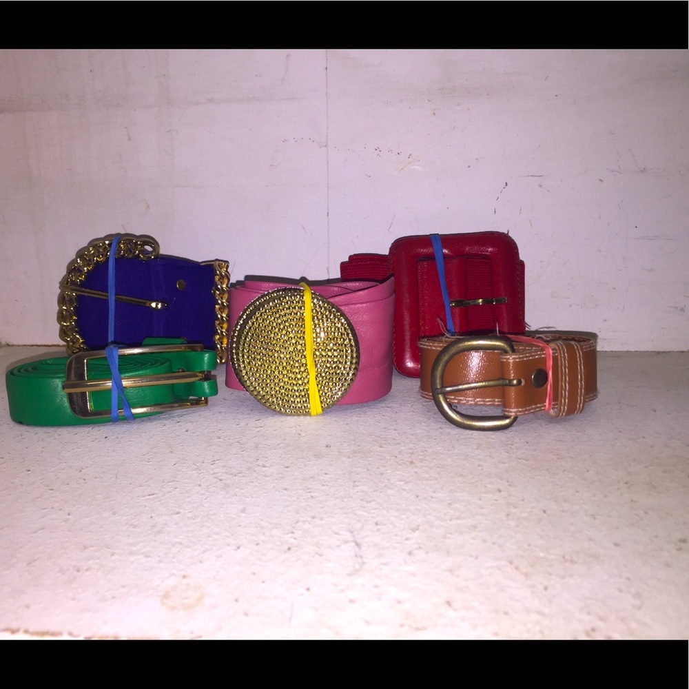 Lot 5 vintage Belts 70s 80s